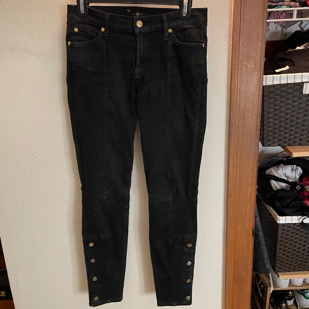 7 For All Mankind Skinny Crop Snap Ankle Size 28